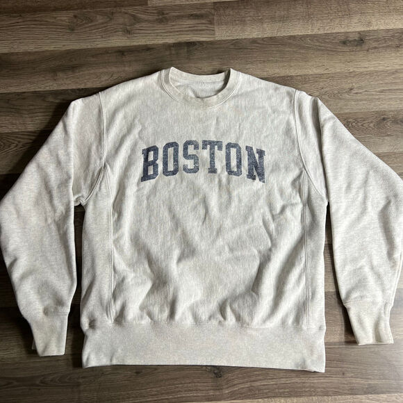 VTG Champion Sweatshirt Mens Small Reverse Weave Grey Boston Pullover‎ 1990s - Picture 1 of 16